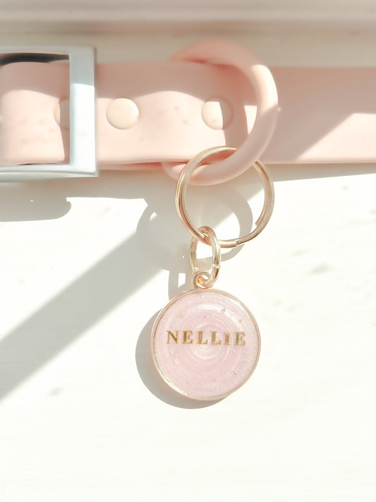 pink lemonade resin dog tag