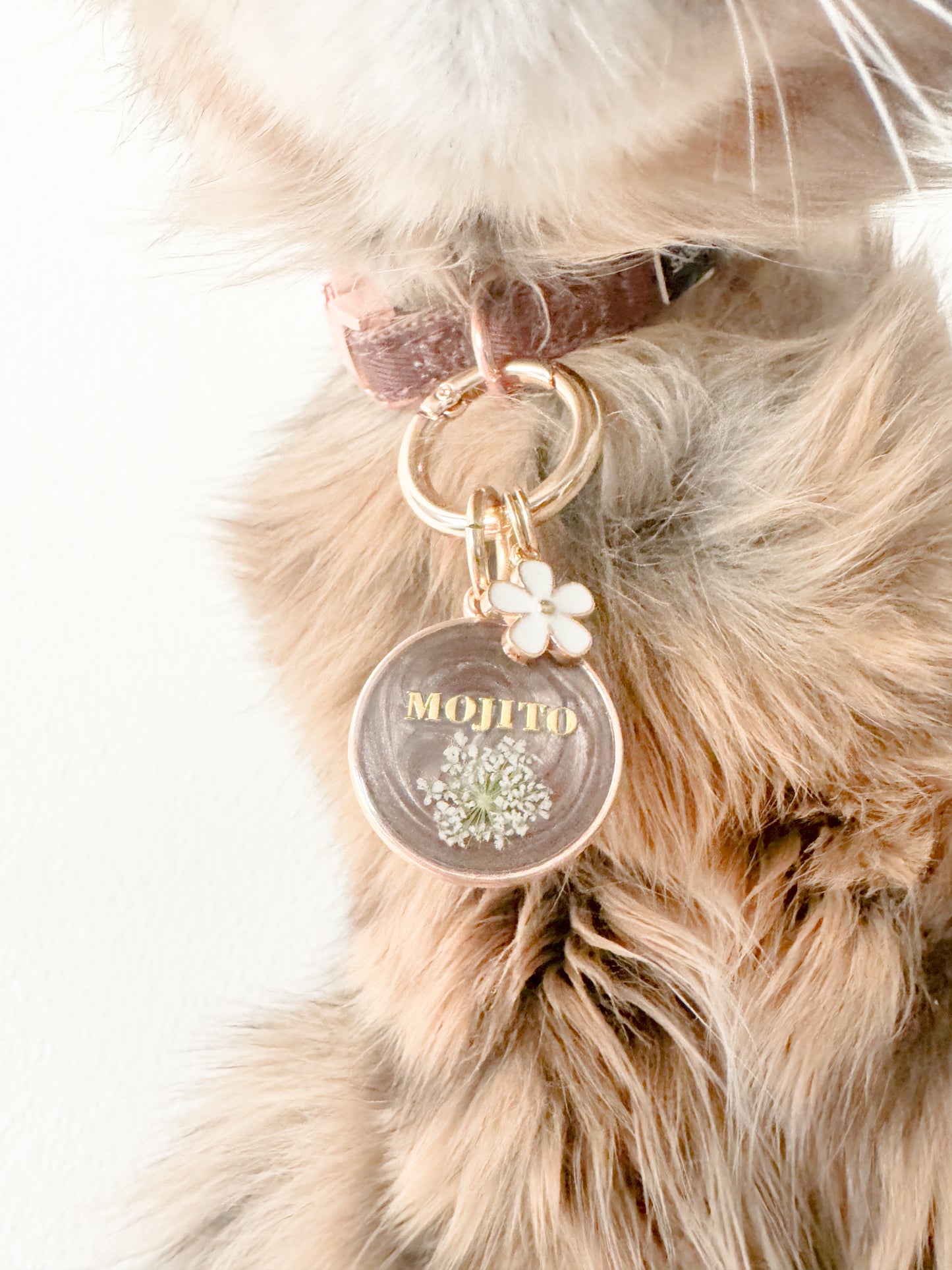 espresso in bloom resin dog tag