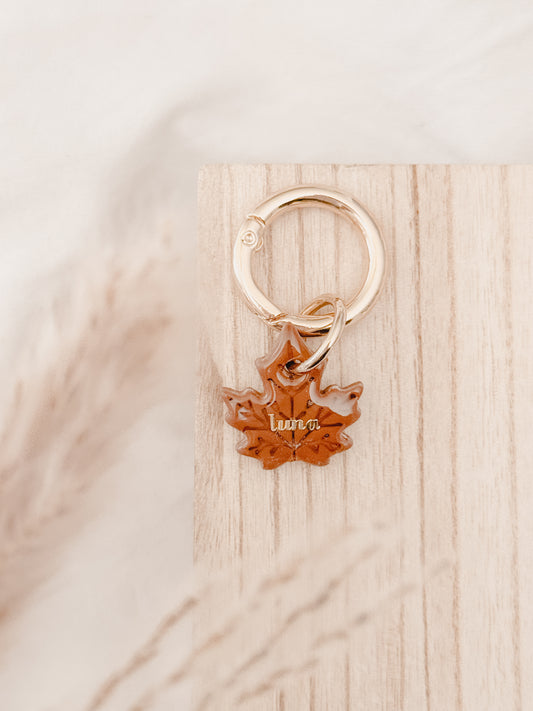 maple mist clay & resin dog tag